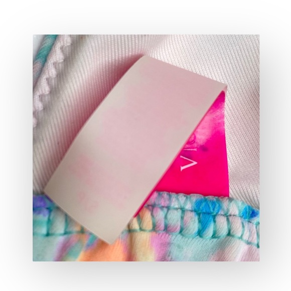 Victoria’s Secret 𑁍 2 Piece Triangle String Bikini Set 𑁍 Watercolor Print 𑁍 S - Picture 12 of 16